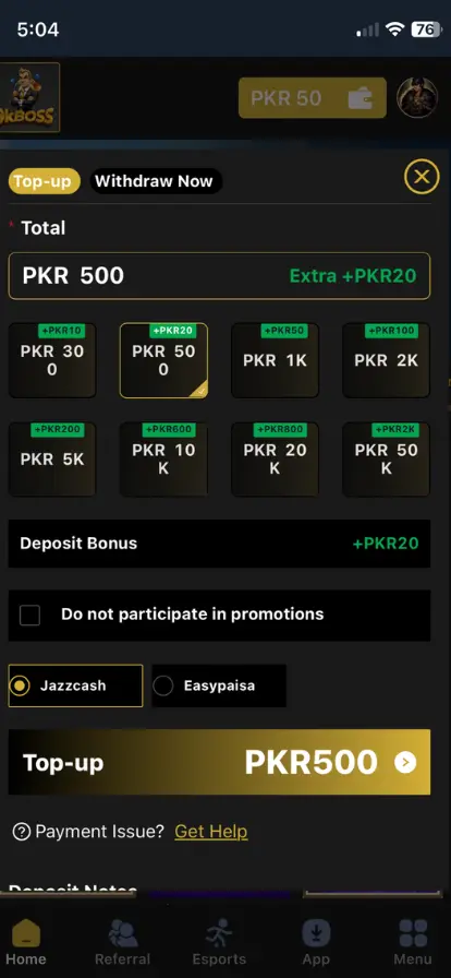 9kboss Withdraw